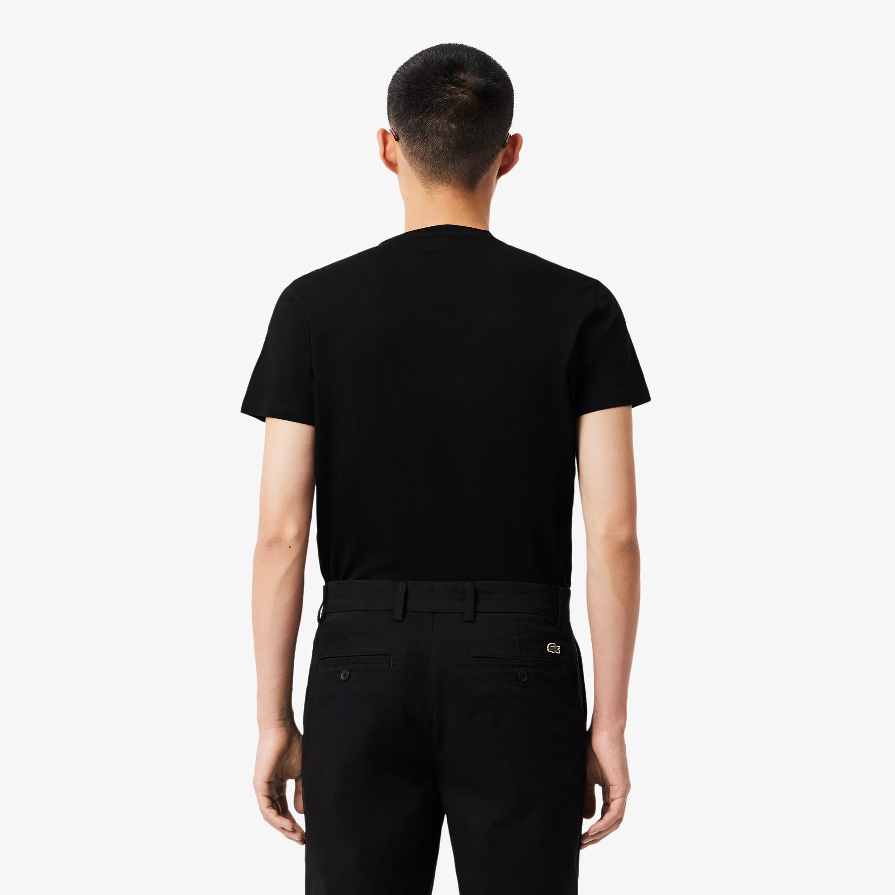 LACOSTE T-Shirt Basic In Cotone Pima Nera