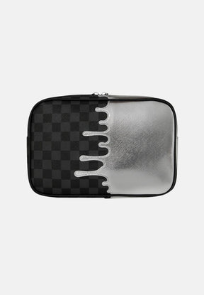 SPRAYGROUND Pochette Silver Side Drip argento e nera