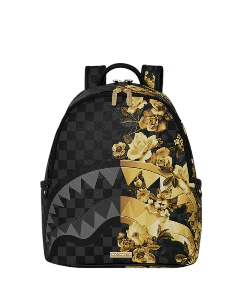 SPRAYGROUND Zainetto GOLD FLORAL REMIX SAVAGE Nero/Oro
