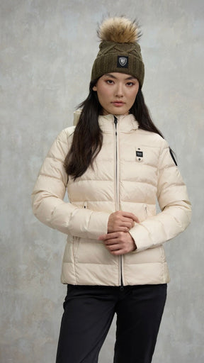 BLAUER Giubbotto Donna Piumino Invernale Fasciato Beige
