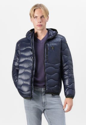 BLAUER Giubbotto Uomo Piumino Invernale Ondulato Blu