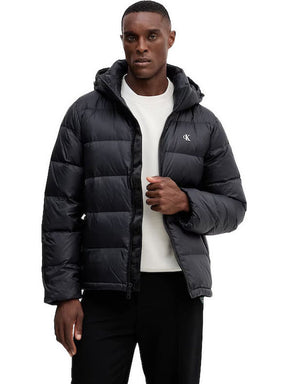 CALVIN KLEIN Giubbotto Invernale Con Logo Piccolo Sul Petto Nero