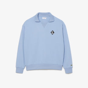 LACOSTE Felpa con collo a polo Con Logo Cucito Azzurra