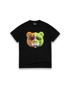 DISCLAIMER T-Shirt Basic Con Stampa Orsetto Bicolor Nera