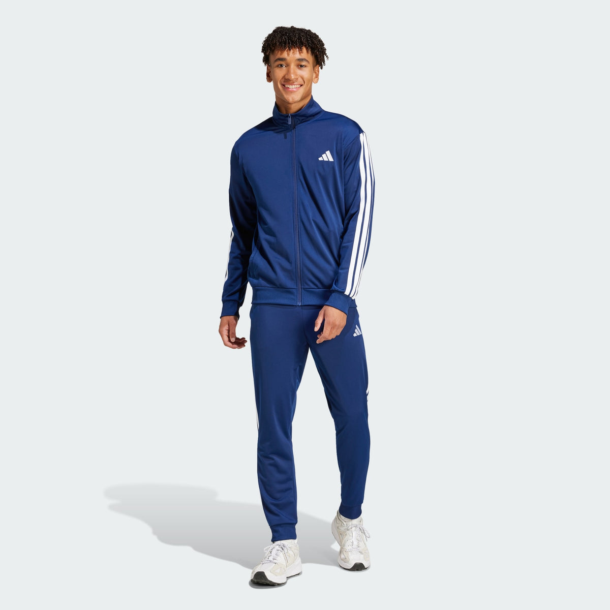 ADIDAS Tuta Acetata Con Zip Senza Cappuccio Blu