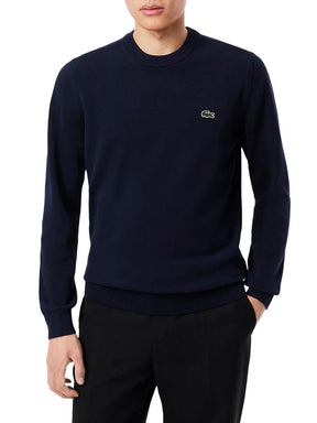 LACOSTE Maglioncino Basic Misto Lana Blu
