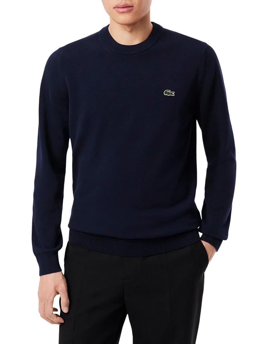 LACOSTE Maglioncino Basic Misto Lana Blu