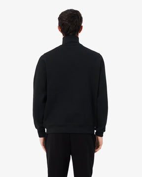 LACOSTE Felpa Interlock Collo Alto Mezza Zip Nera