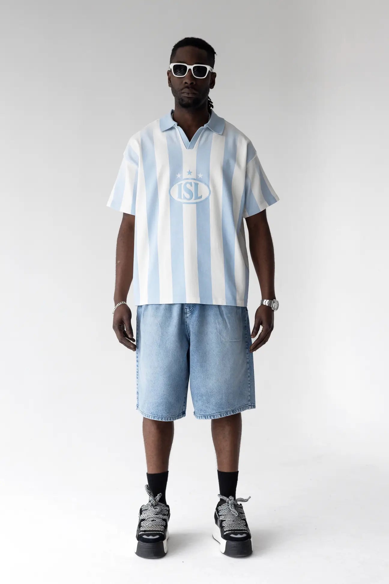 BLACK ISLAND Polo In Cotone Bianca/Azzurra