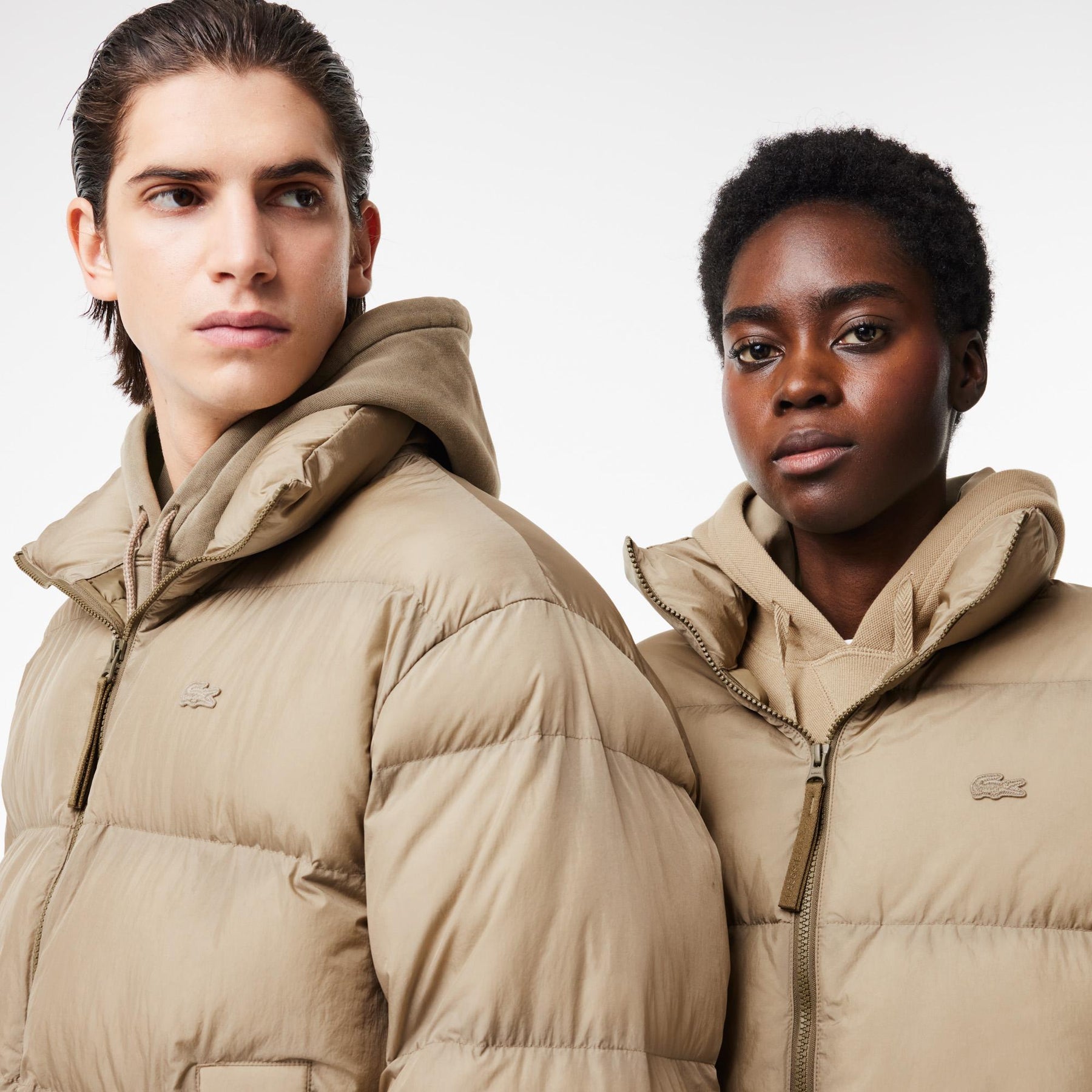 LACOSTE Giubbotto Bomber In Piuma Beige