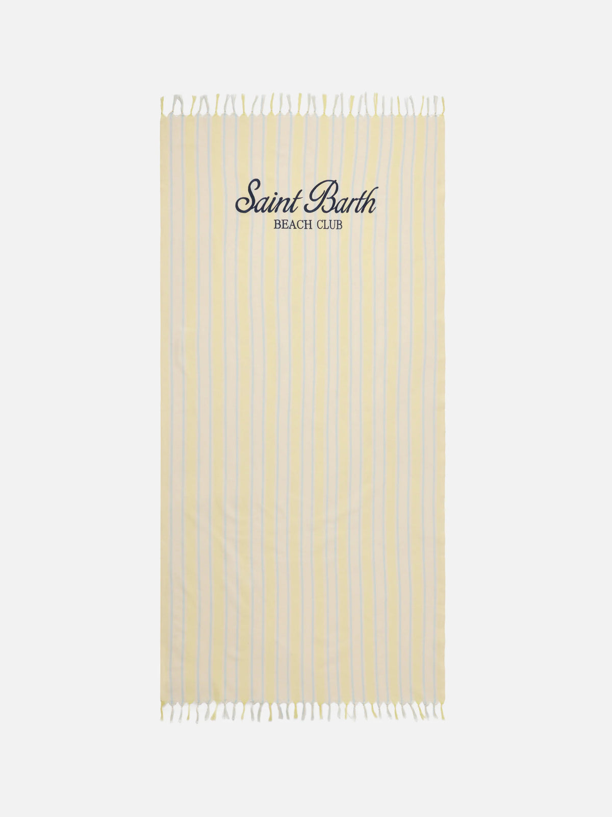 SAINT BARTH Telo Mare FoutasLight A Strisce Beige/Azzurro/Giallo