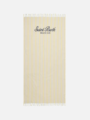 SAINT BARTH Telo Mare FoutasLight A Strisce Beige/Azzurro/Giallo