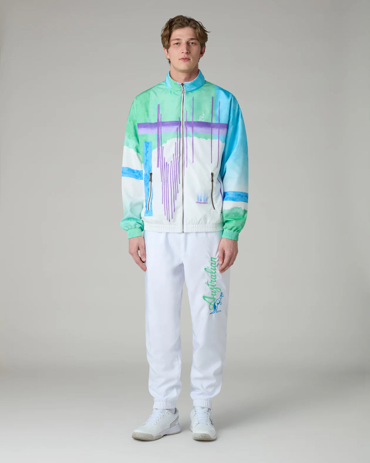 AUSTRALIAN Tuta Print Smash Leggera In Microfibra Verde/Bianca/Viola 25/26