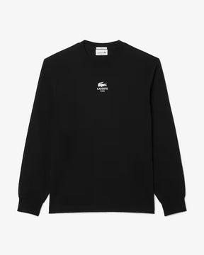 LACOSTE T-Shirt manica lunga Scritta Lacoste Paris Nera