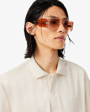 LACOSTE Polo Classic Fit Jaquard Monogram Tono Su Tono Beige