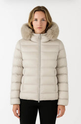 COLMAR DONNA GIUBBOTTO CORTO CON PELLICCIA BEIGE CANAPA