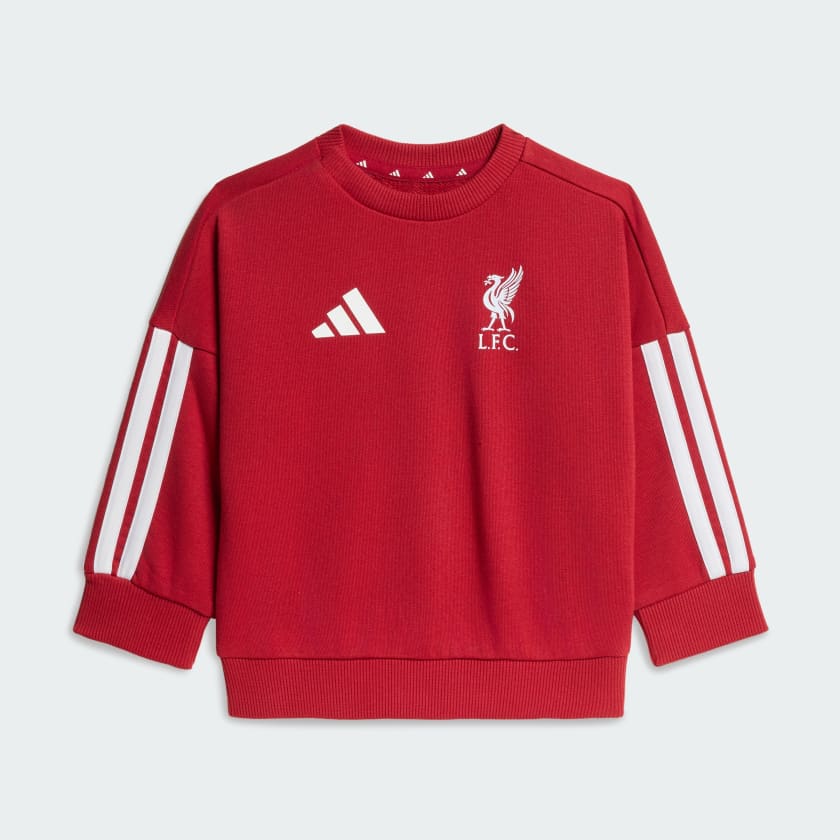 Adidas Tuta Completa Con Felpa Girocollo Bambino Liverpool Rosso/Bianco
