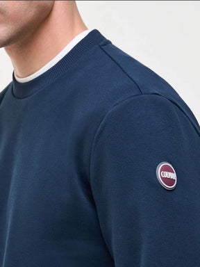 COLMAR Felpa Girocollo Logo Manica Blu