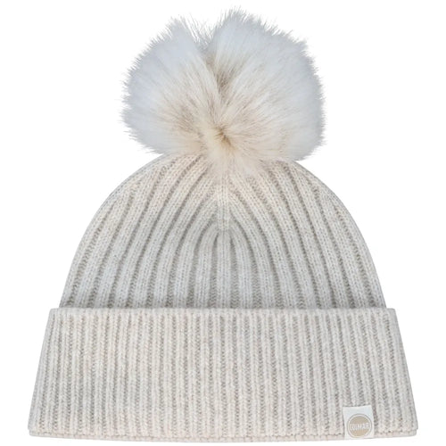 COLMAR Berretto Donna Con Pon Pon Beige
