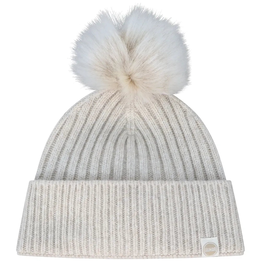 COLMAR Berretto Donna Con Pon Pon Beige