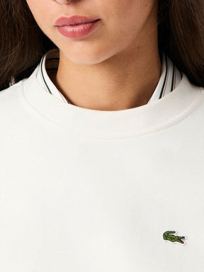 LACOSTE Felpa Girocollo Donna Bianca