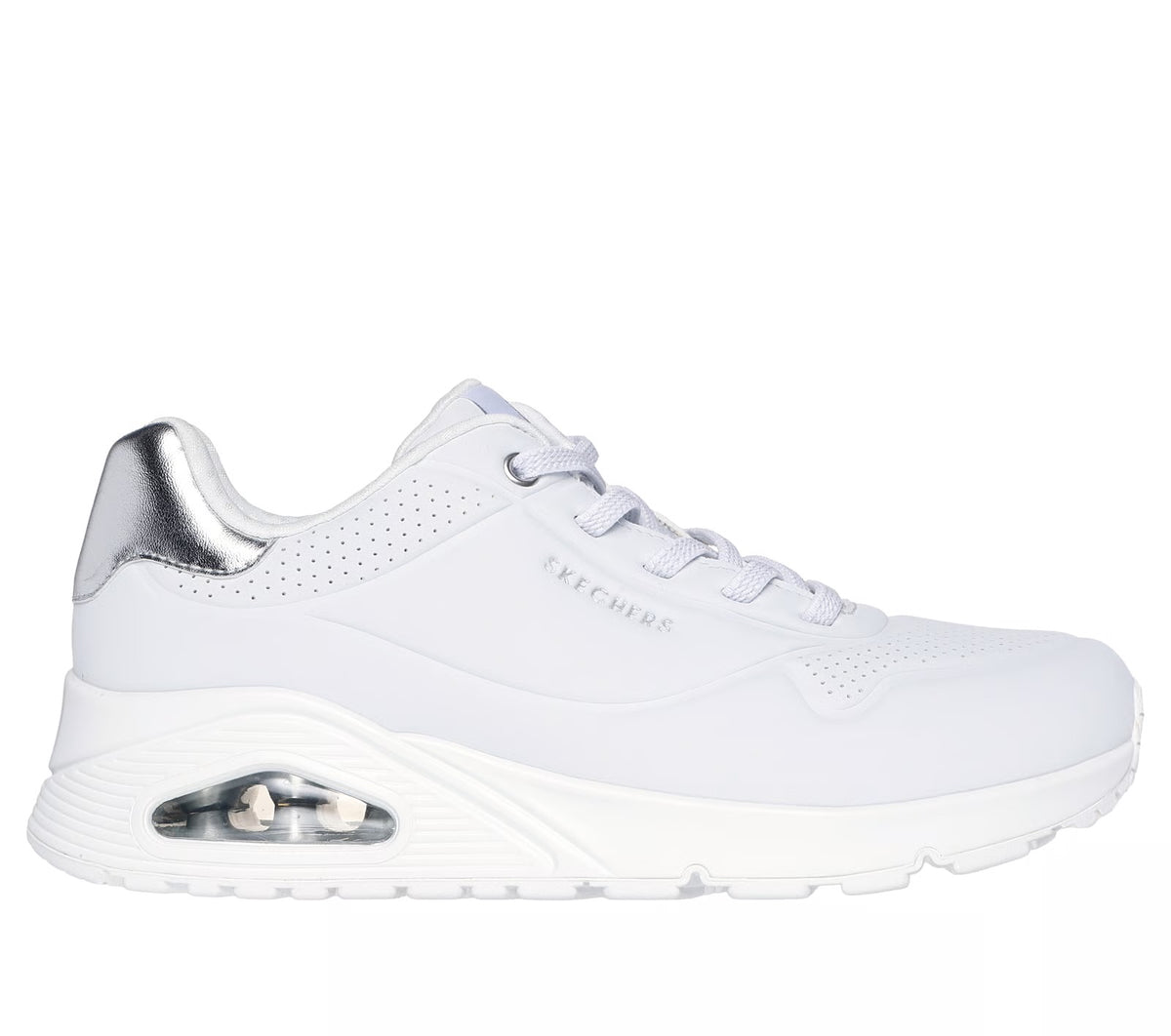 155196 WSL Skechers Uno Shimmer Away Sneaker Donna Bianca