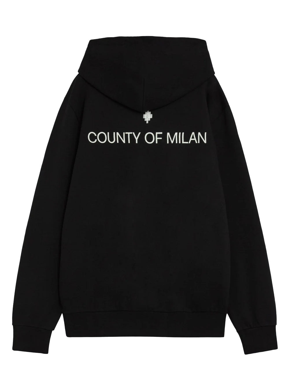 COUNTY OF MILAN Felpa Con Cappuccio e Scritta Sul Retro Nera