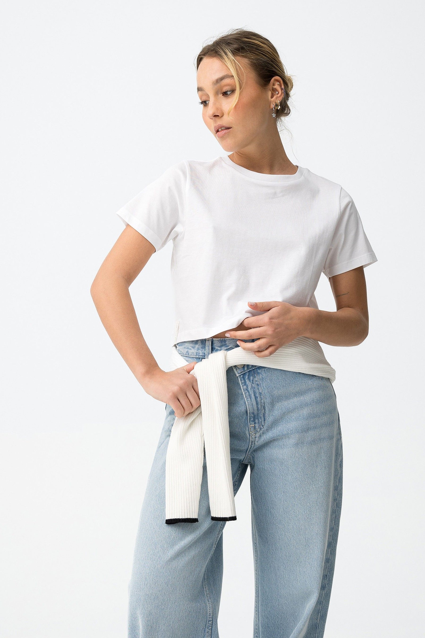 TIFFOSI ALMEIDA T-SHIRT CROPPED BIANCA DONNA SS26