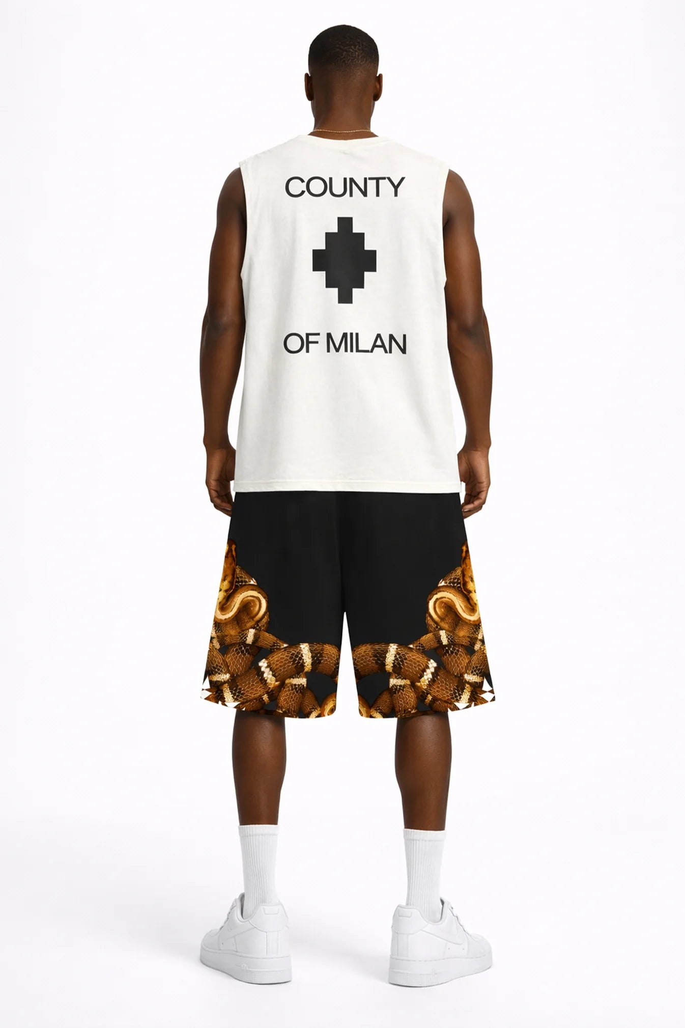 COUNTY OF MILAN Marcelo Burlon Canotta Stampa Retro Beige