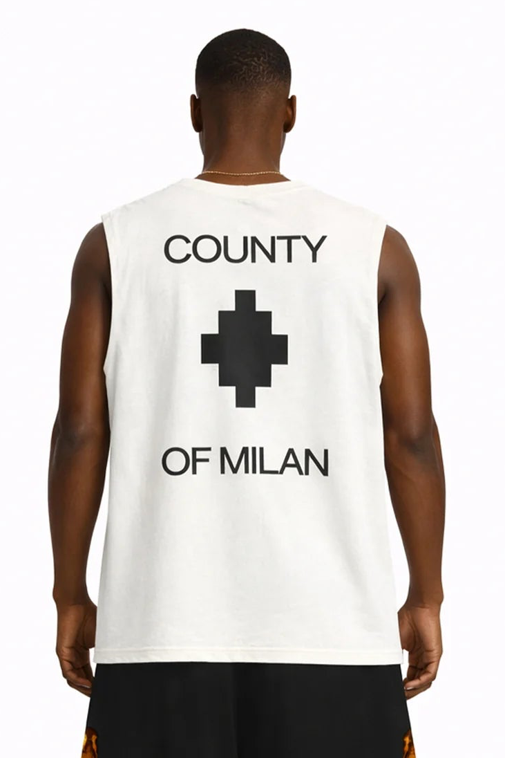 COUNTY OF MILAN Marcelo Burlon Canotta Stampa Retro Beige