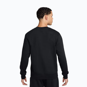NIKE Felpa Girocollo Senza Cappuccio Cotone Garzato Nero/Bianco