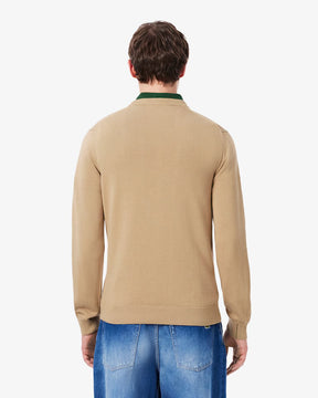 LACOSTE Pullover Girocollo Basic In Cotone Beige