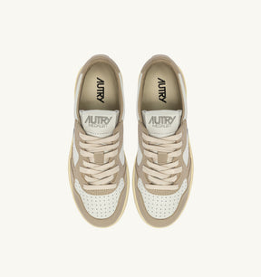 AUTRY Medialist In Pelle Bicolor Beige/Bianco