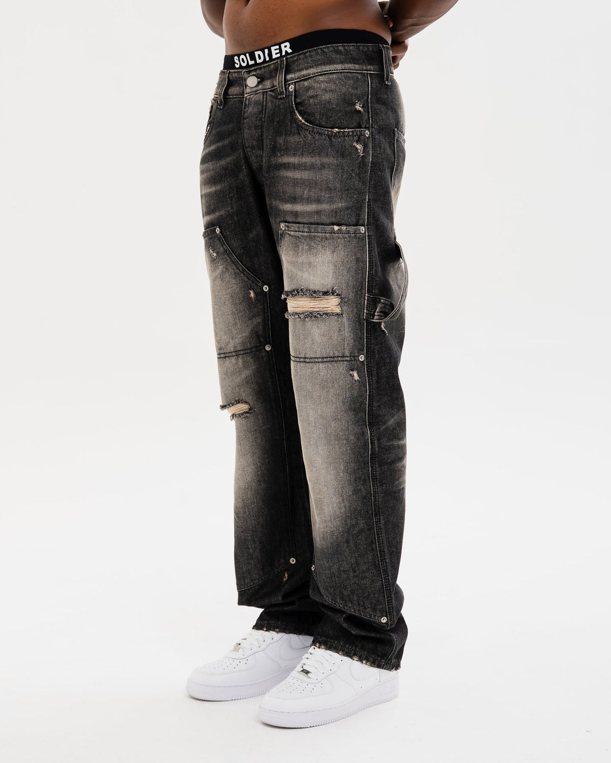 SOLDIER Jeans Baggy Carpenter Made in Italy Nero
