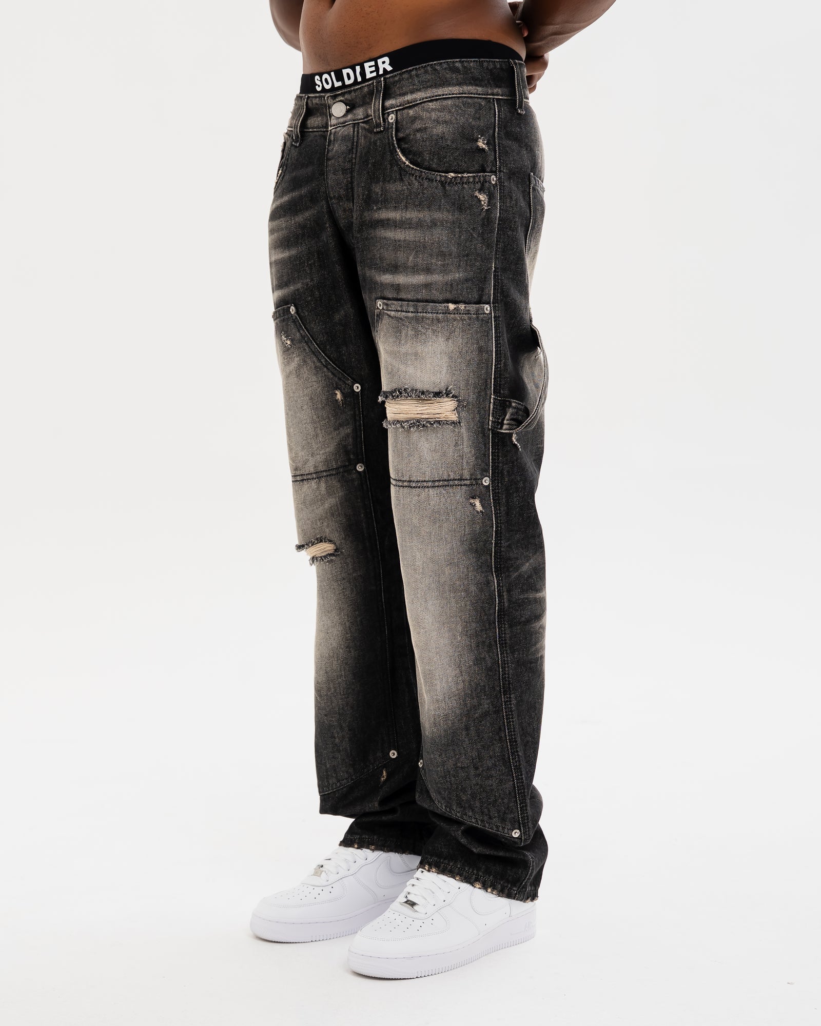 SOLDIER Jeans Baggy Carpenter Made in Italy Nero