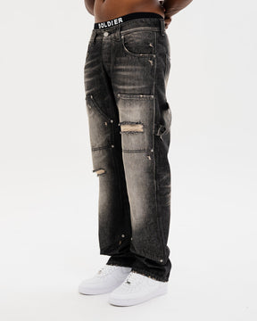 SOLDIER Jeans Baggy Carpenter Made in Italy Nero
