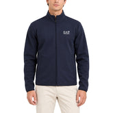 EMPORIO ARMANI Giubbotto con pile interno Senza Cappuccio Blu Con Logo Bianco