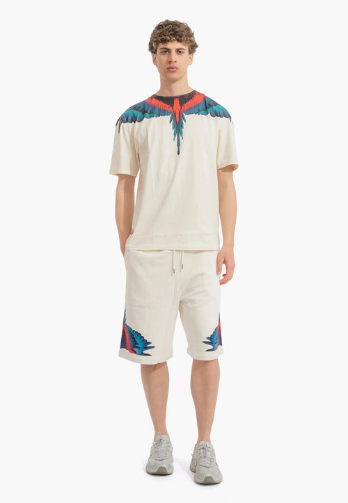 COUNTY OF MILAN Completino Marcelo Burlon T-Shirt e Pantaloncino Ali Rosse/Blu