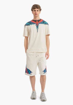 COUNTY OF MILAN Completino Marcelo Burlon T-Shirt e Pantaloncino Ali Rosse/Blu