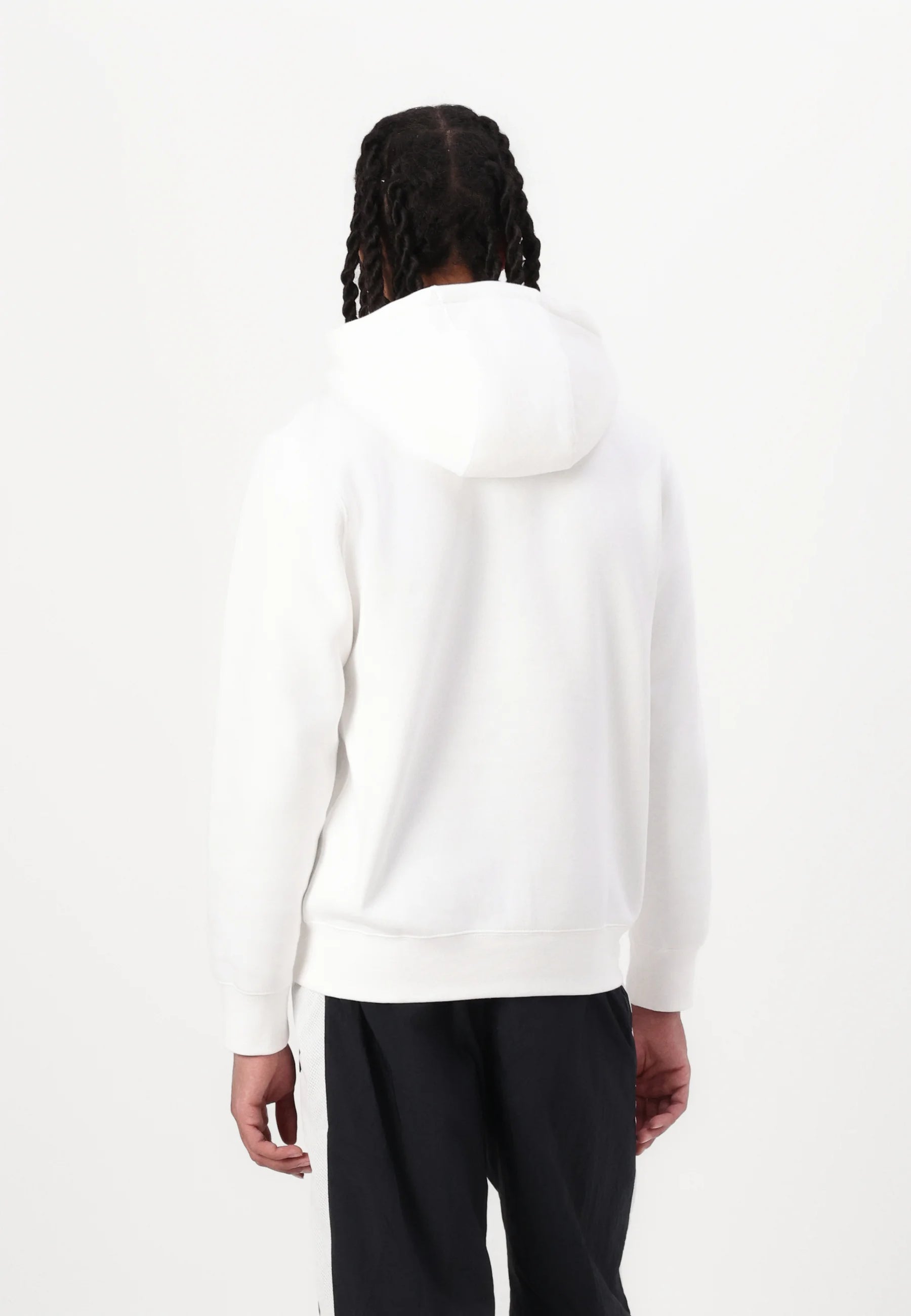 Nike Felpa Con Cappuccio M Club Hoodie Fz Bb Bianca