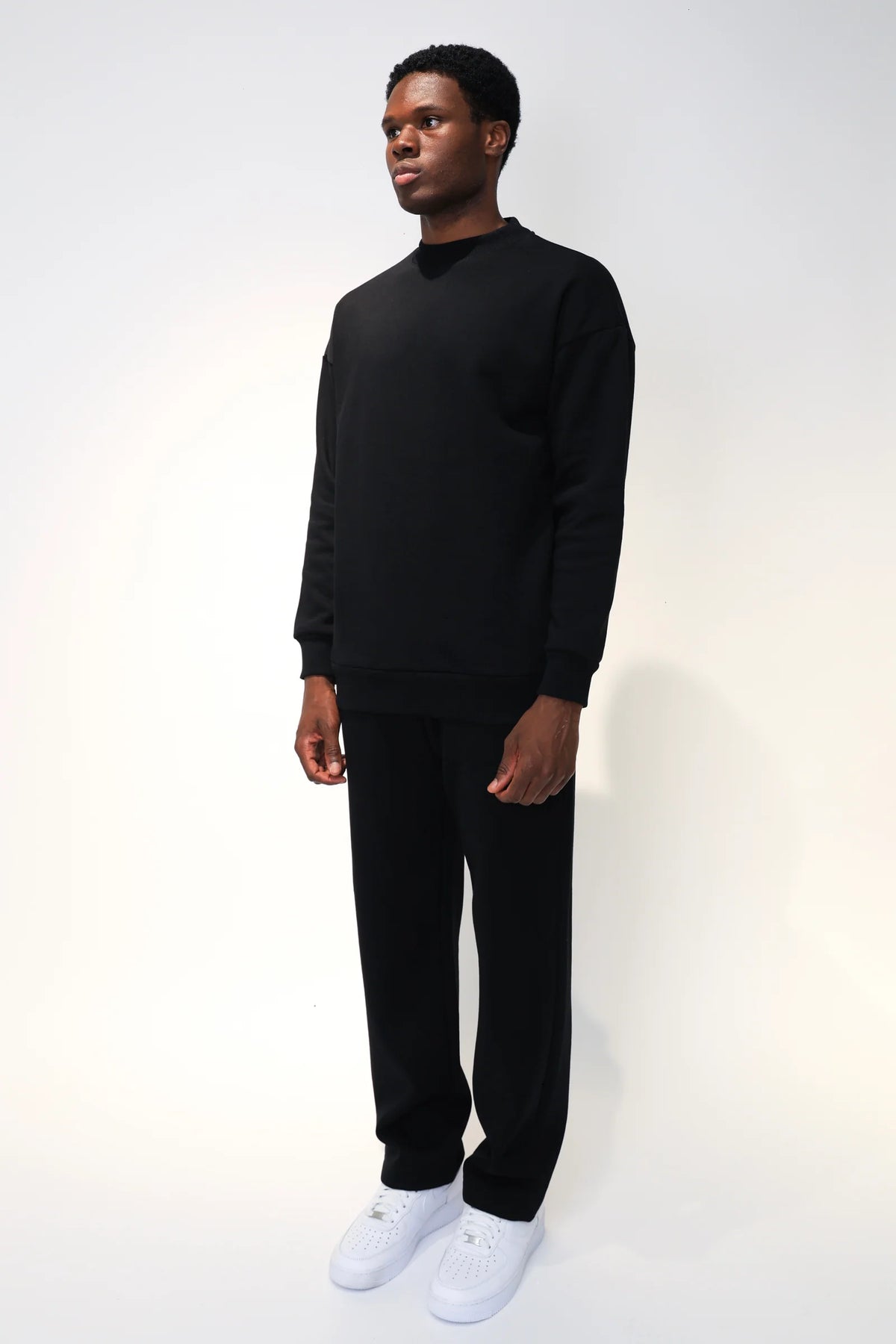 SOLDIER Tuta Felpata Girocollo Pantalone Baggy Nera