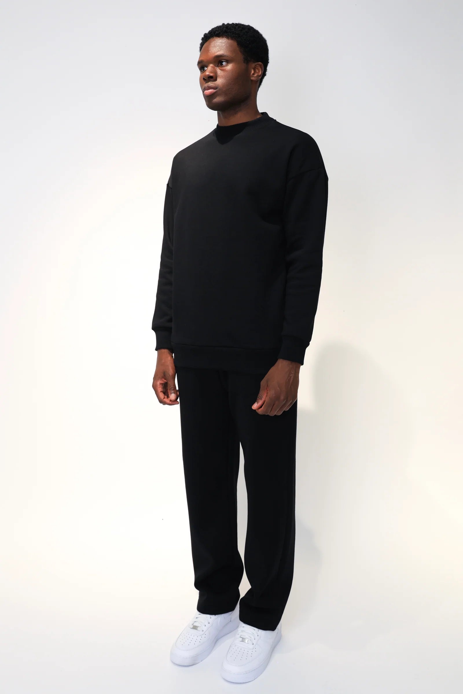 SOLDIER Tuta Felpata Girocollo Pantalone Baggy Nera