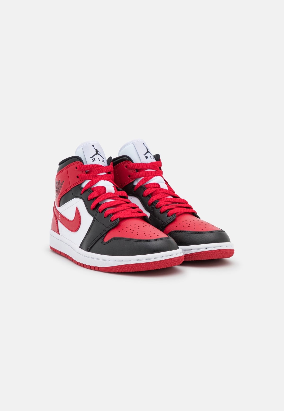 NIKE Scarpa In Pelle Air Jordan 1Mid Rossa/Nera/Bianca