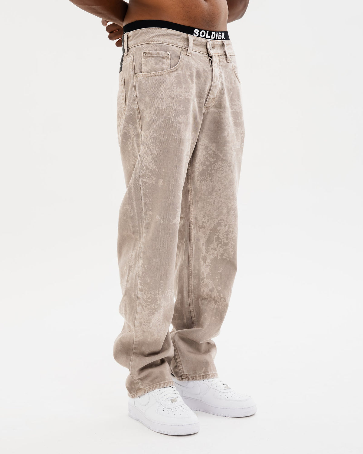 SOLDIER Jeans Baggy Drill Made in Italy Beige