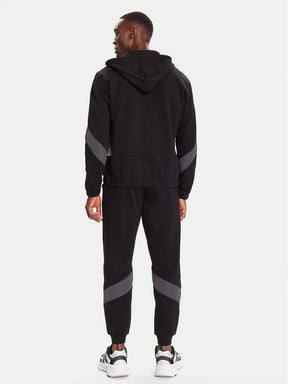 ARMANI Ea7 Tuta Completa Con Cappuccio e zip Felpata Nera 25/26