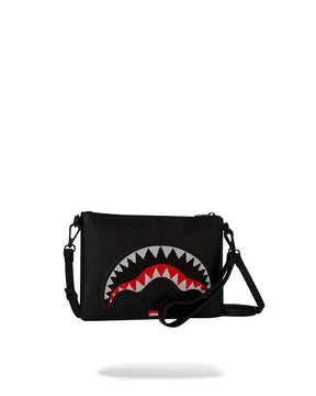 SPRAYGROUND Pochette In Pelle Fly Knit Mouth Crossover Clutch Nero