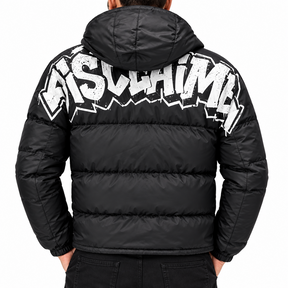 DISCLAIMER Piumino Con Scritta Retro Con Cappuccio Nero