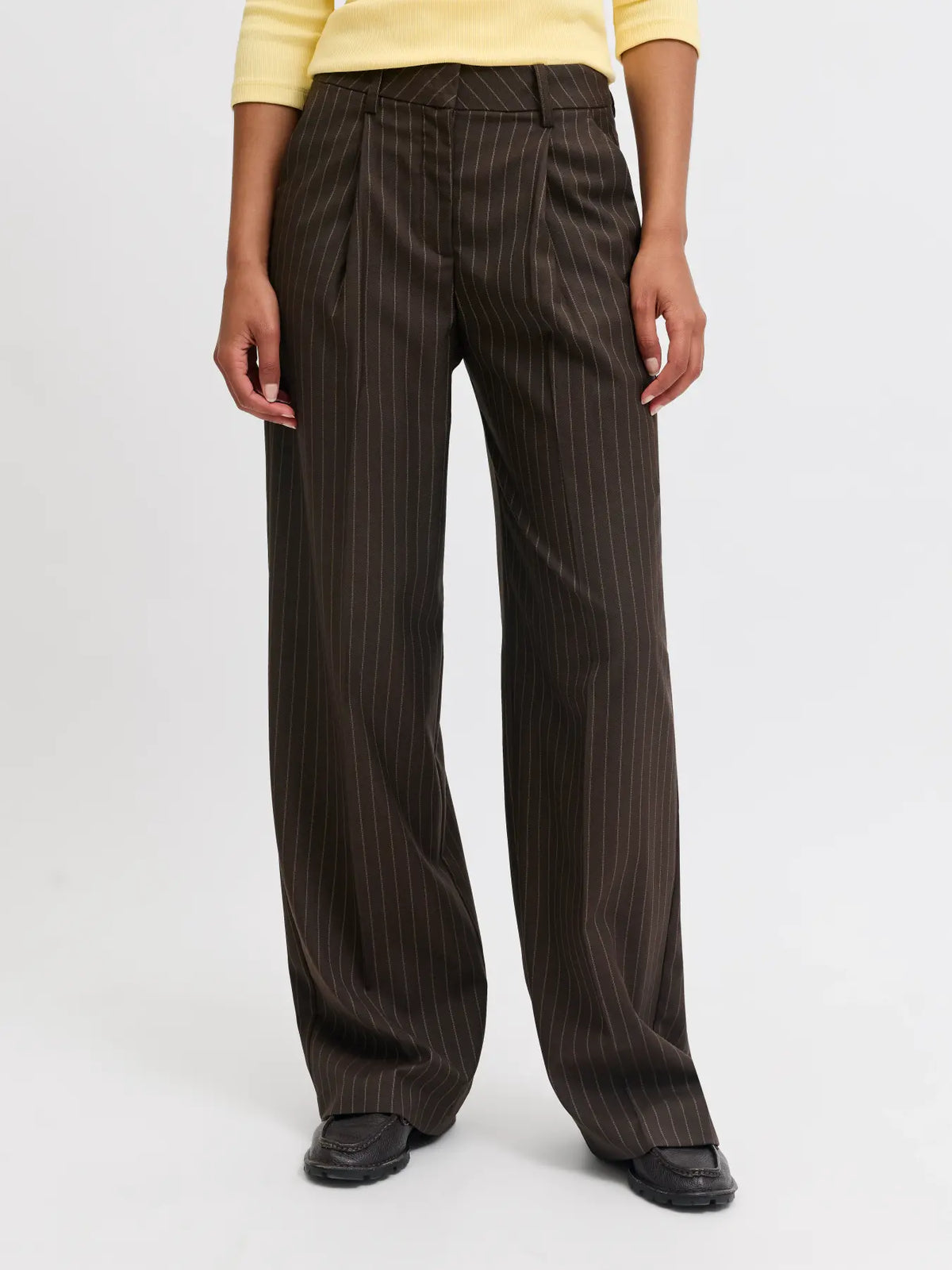 JJXX JJXX Jxaya Ellis Pantalone Classico Gessato Marrone Donna - PANTALONE - Tommaseo Clothing
