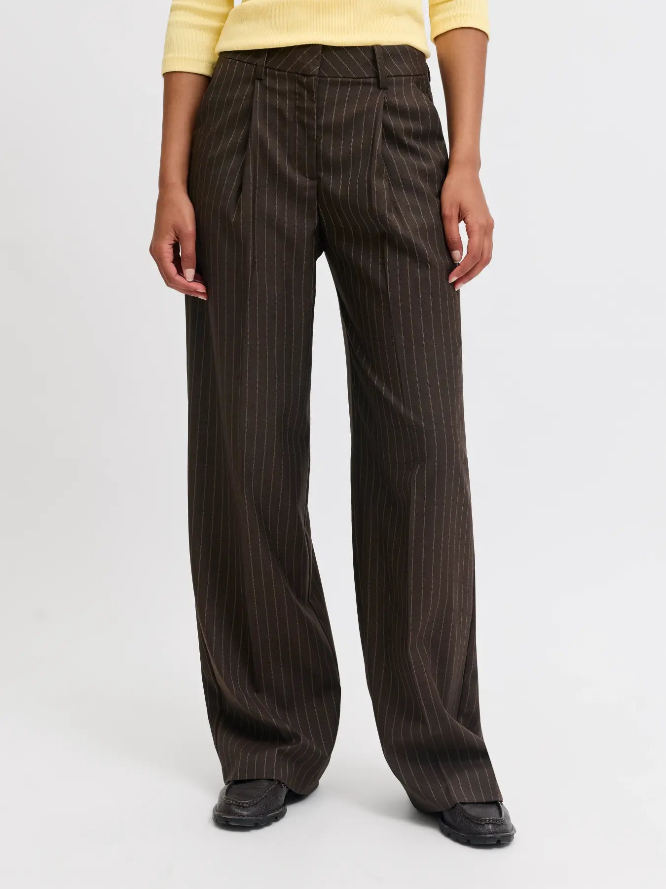 JJXX JJXX Jxaya Ellis Pantalone Classico Gessato Marrone Donna - PANTALONE - Tommaseo Clothing