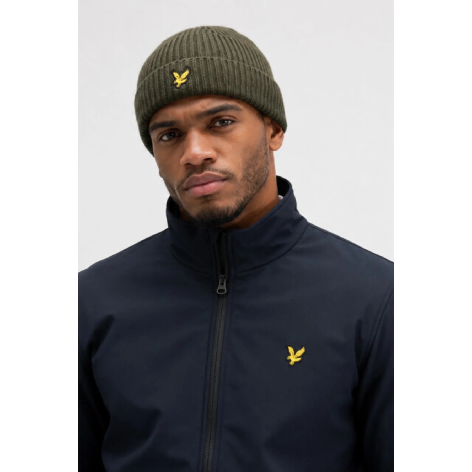LYLE&SCOTT Cappello Ribbed Beanie In Lana Verde Oliva